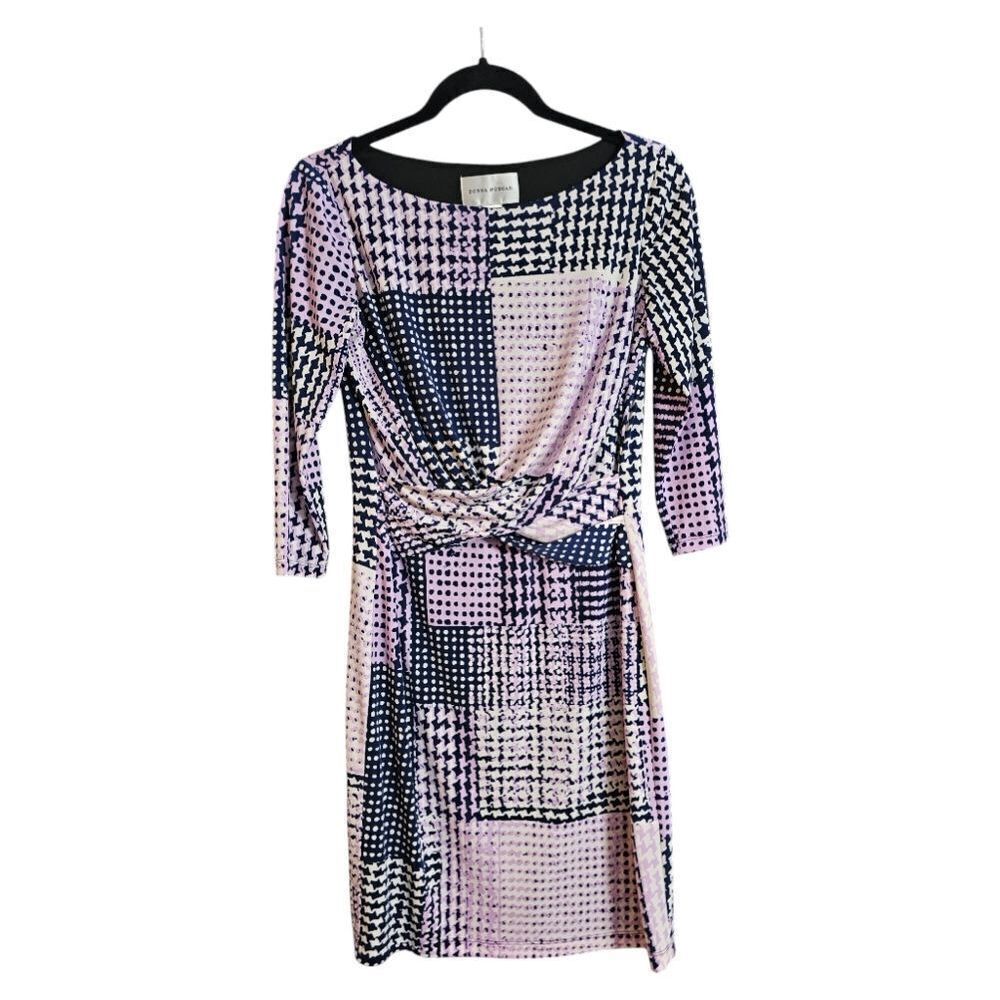 DONNA‎ MORGAN 3/4 Sleeve Knot Front Jersey Dress - Size 6